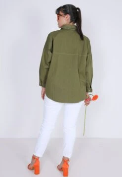 Hemdbluse - Kaki 10 Hemdbluse - Kaki -Sommerkleidung Für Damen 01e5b326b3b84613ac32c6edf7d28f1e