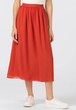 WADENLANGER MIT GUMMIZUG - A-Linien-Rock - Papaya