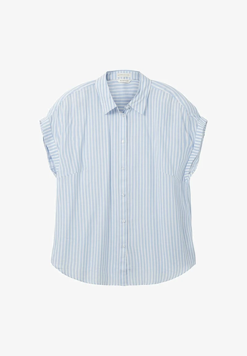 Tom Tailor PLUS - GESTREIFTE KURZARM - Hemdbluse - Blue White Thin Stripe 7 Tom Tailor PLUS - GESTREIFTE KURZARM - Hemdbluse - Blue White Thin Stripe – Bild 5