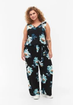 Zizzi SLEEVELESS - Jumpsuit - Black Big Flower