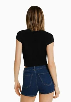 BERSHKA HIGH WAIST STRETCH - Jeans Shorts - Dark Blue 10 BERSHKA HIGH WAIST STRETCH - Jeans Shorts - Dark Blue -Sommerkleidung Für Damen 05914e19f7f245a0821ed4a1e3e1653b