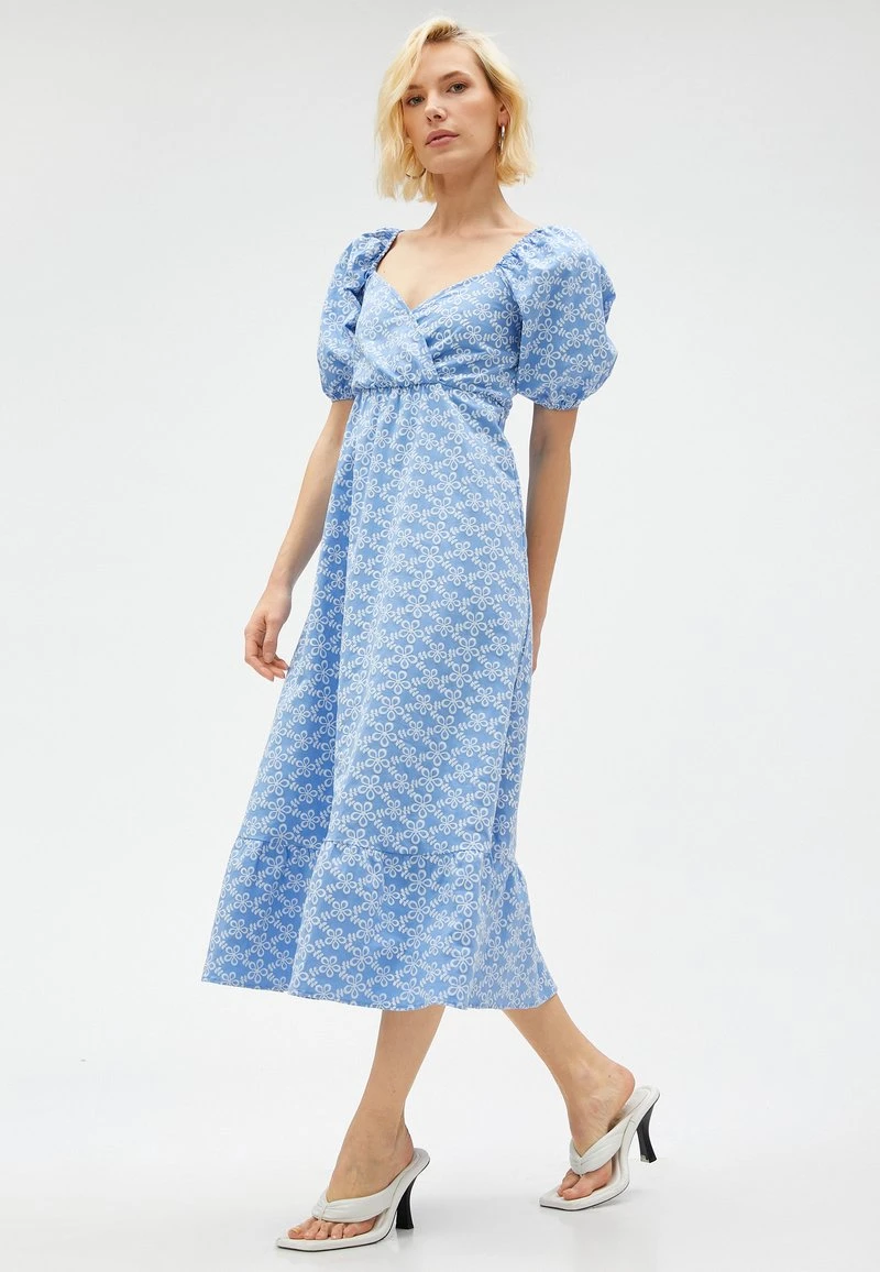 Koton FLORAL HEART NECK - Freizeitkleid - Blue 5 Koton FLORAL HEART NECK - Freizeitkleid - Blue – Bild 3