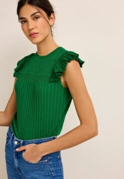 Next FRILL SLEEVE STANDARD - T-Shirt Basic - Green