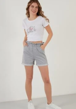 LELA SLIM FIT - Shorts - Grey-melange -Sommerkleidung Für Damen 09b726707f764e9d96d93991880fa28f