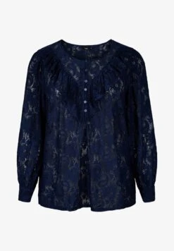 Zizzi WITH FRILL DETAIL - Bluse - Black 13 Zizzi WITH FRILL DETAIL - Bluse - Black -Sommerkleidung Für Damen 1555dc6a9de646ddaa93ad20a68edcdd