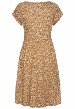 Buffalo Jerseykleid - Braun Creme Bedruckt -Sommerkleidung Für Damen 16a35f5d39684eaca09b77e7a4017cec