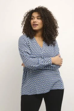 SARIA - Bluse - Midnight W Vista Blue Diamond