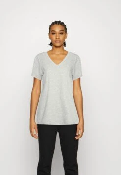 Pieces T-Shirt Basic - Light Grey Melange