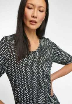 T-Shirt Print - Schwarz Weiß -Sommerkleidung Für Damen 2af63e5d788445bba1bcefd718906d58