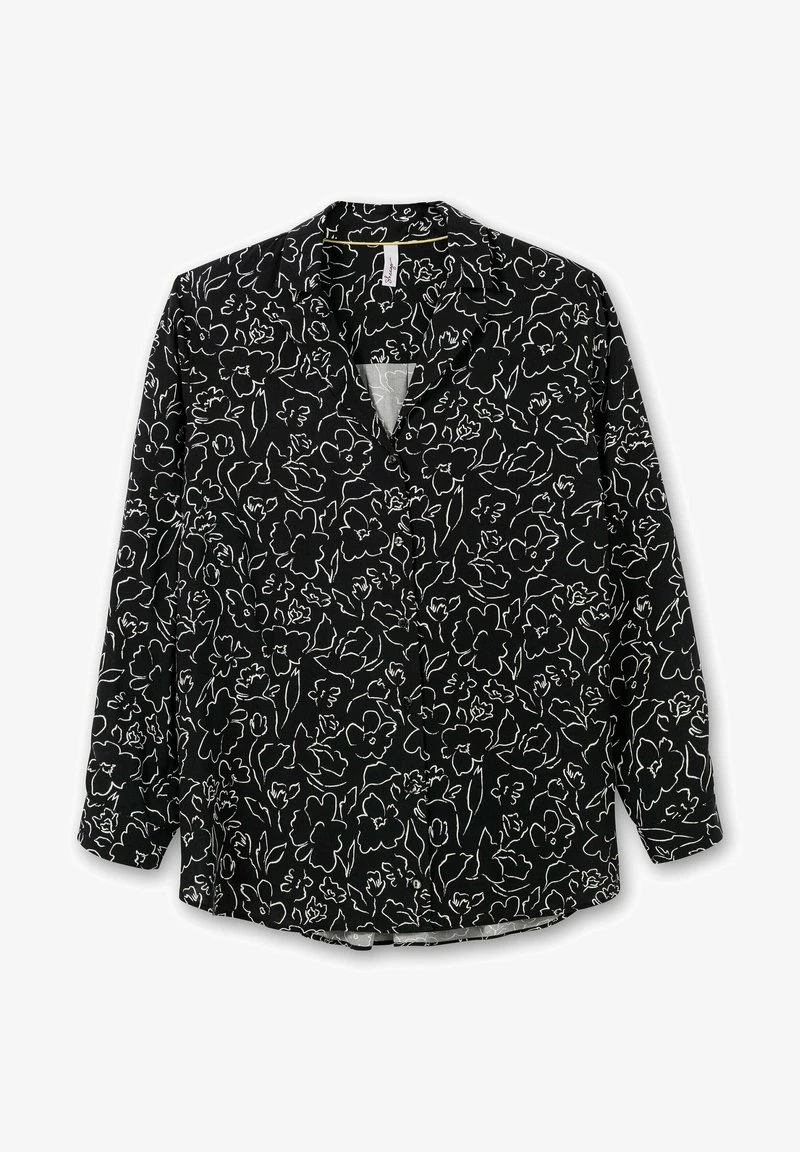 Sheego Hemdbluse - Schwarz Gemustert 7 Sheego Hemdbluse - Schwarz Gemustert – Bild 5