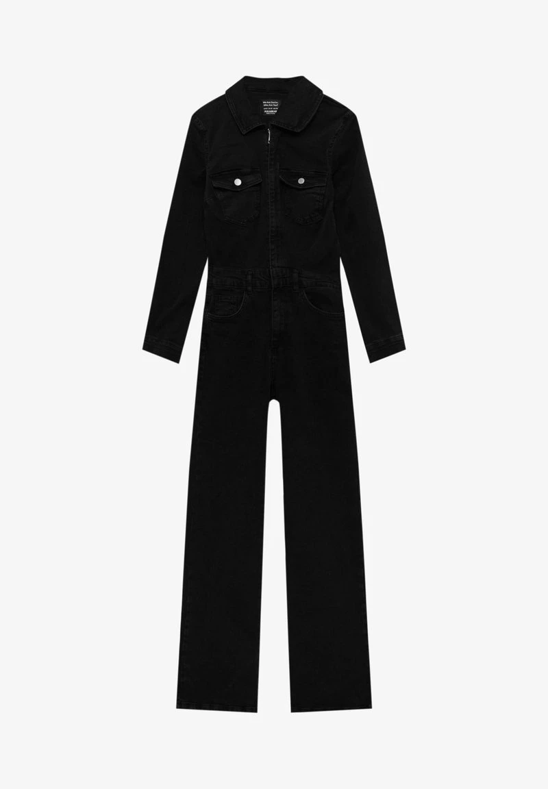 PULL & BEAR LONG SLEEVE - Jumpsuit - Mottled Black 8 PULL & BEAR LONG SLEEVE - Jumpsuit - Mottled Black – Bild 6
