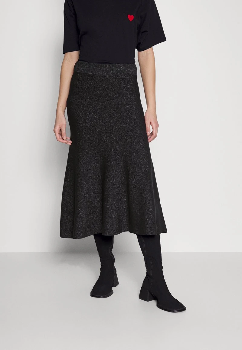 FLARE GABRIEL SHINE MIDI SKIRT - A-Linien-Rock - Deep Coal 3 FLARE GABRIEL SHINE MIDI SKIRT - A-Linien-Rock - Deep Coal