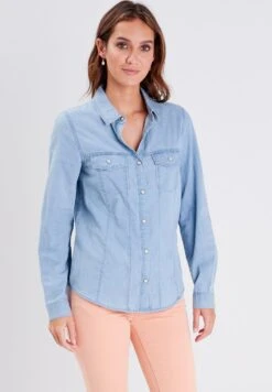 Hemdbluse - Denim Bleach -Sommerkleidung Für Damen 334f18af4d43423d8342d23960fc3fb6 1