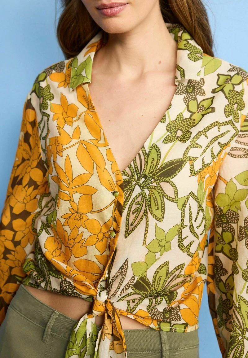 Next TIE FRONT COLLARED LONG SLEEVE STANDARD - Hemdbluse - Orange & Green Floral 5 Next TIE FRONT COLLARED LONG SLEEVE STANDARD - Hemdbluse - Orange & Green Floral – Bild 3