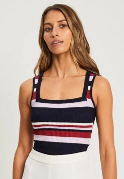 JOEL - Top - Navy Lilac Stripe