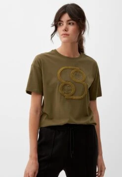 S.Oliver MIT SMILEY®-PRINT - T-Shirt Print - Olivgrün