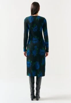 Slim Fit U Neck Long Sleeved Floral Patterned - Etuikleid - Mixed -Sommerkleidung Für Damen 464753e916954350be4006198766cbfc