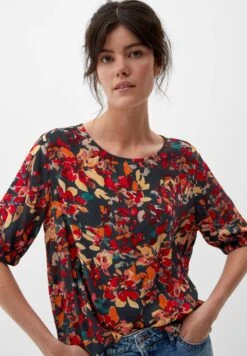 S.Oliver MIT ALLOVERMUSTER - Bluse - Navy