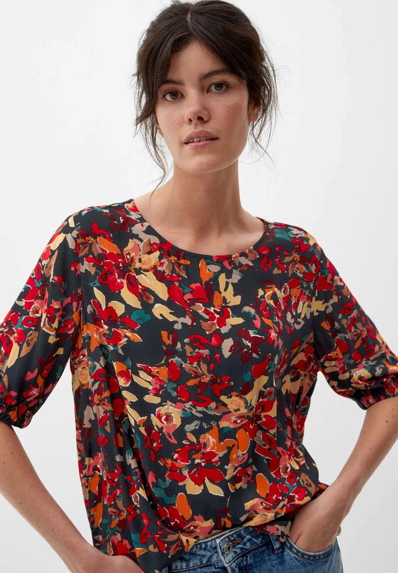 S.Oliver MIT ALLOVERMUSTER - Bluse - Navy 3 S.Oliver MIT ALLOVERMUSTER - Bluse - Navy