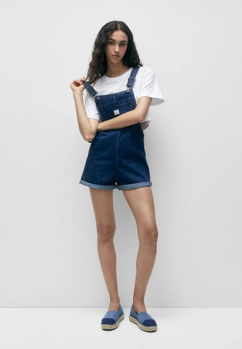 PULL & BEAR SHORT - Latzhose - Dark Blue Denim 4 PULL & BEAR SHORT - Latzhose - Dark Blue Denim – Bild 2