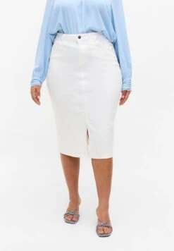 Zizzi WITH SLITS - Bleistiftrock - White