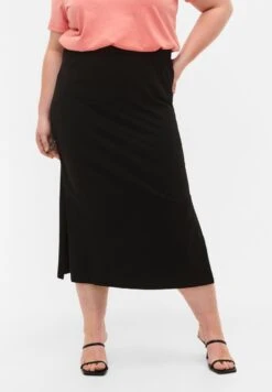 Zizzi WITH SLIT - Bleistiftrock - Black