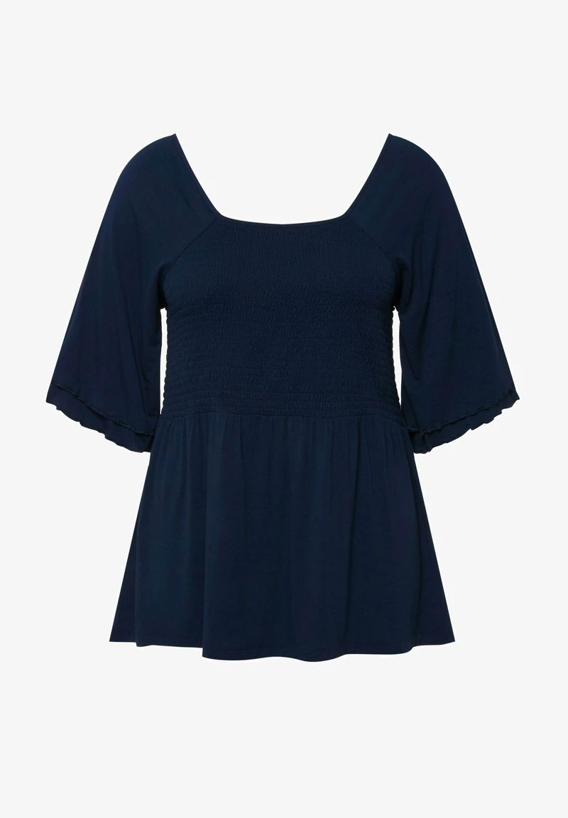 Ulla Popken SMOCKÉE À LIGNE EN A DÉCOLLETÉ CARRÉ ET MANCHES COURTES - T-Shirt Print - Bleu Nuit Mat 7 Ulla Popken SMOCKÉE À LIGNE EN A DÉCOLLETÉ CARRÉ ET MANCHES COURTES - T-Shirt Print - Bleu Nuit Mat – Bild 5