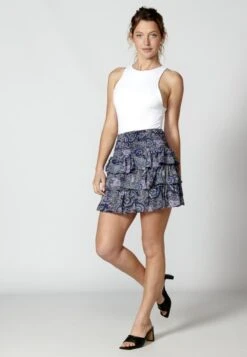 Koroshi SHORT - A-Linien-Rock - Navy 9 Koroshi SHORT - A-Linien-Rock - Navy -Sommerkleidung Für Damen 4db6253b64ef4f448d9798ec4812a066