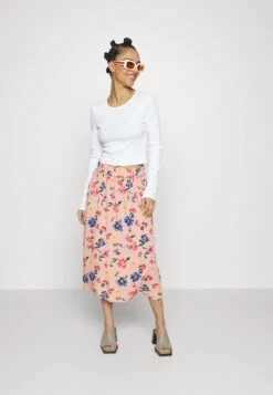 Pieces Petite PCNYA MIDI SKIRT - A-Linien-Rock - Misty Rose/big Flower -Sommerkleidung Für Damen 4dcea39044d44315a24e36f4eb1ff41b