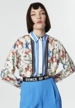 Twist OVERSIZE WESTERN PATTERNED WITH LOW-CUT BACK - Hemdbluse - White