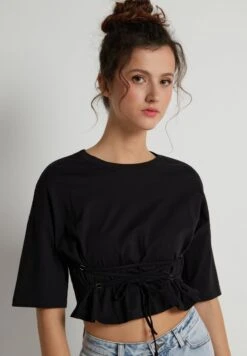 BOXY IN CON INCROCIO - Langarmshirt - Black