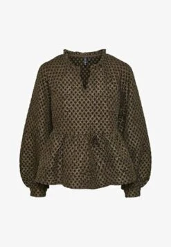 Pieces PCCARLA - Bluse - Brown Patina -Sommerkleidung Für Damen 588e2c0b69c24d94a420096e3bd1b39b