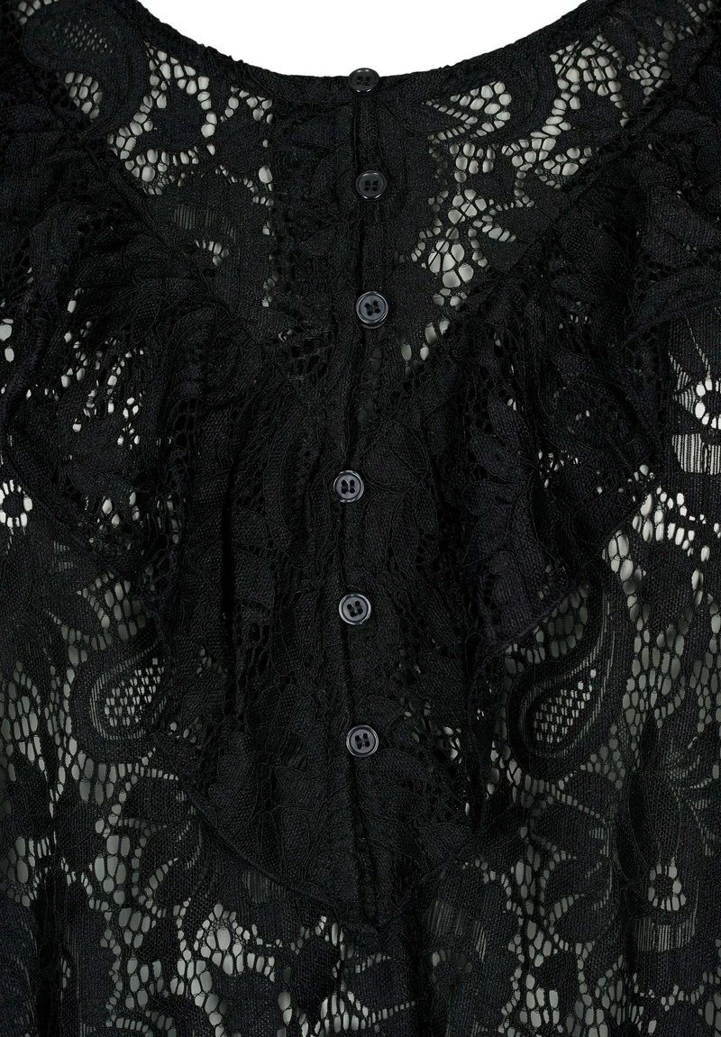 Zizzi WITH FRILL DETAIL - Bluse - Black 5 Zizzi WITH FRILL DETAIL - Bluse - Black – Bild 3