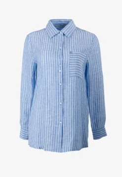 HELMIDGE Hemdbluse - Weiss Hellblau -Sommerkleidung Für Damen 5d6610675e7a4bcdb68419c7714315c8