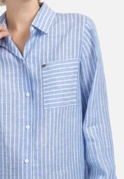 HELMIDGE Hemdbluse - Weiss Hellblau -Sommerkleidung Für Damen 61cc7ae83fd74a3197b05de94c8ff9ae