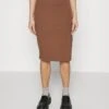 PENCIL SKIRT WITH SLIT - Bleistiftrock - Brown -Sommerkleidung Für Damen 6461062fa48f495693b6b414c70f8bca