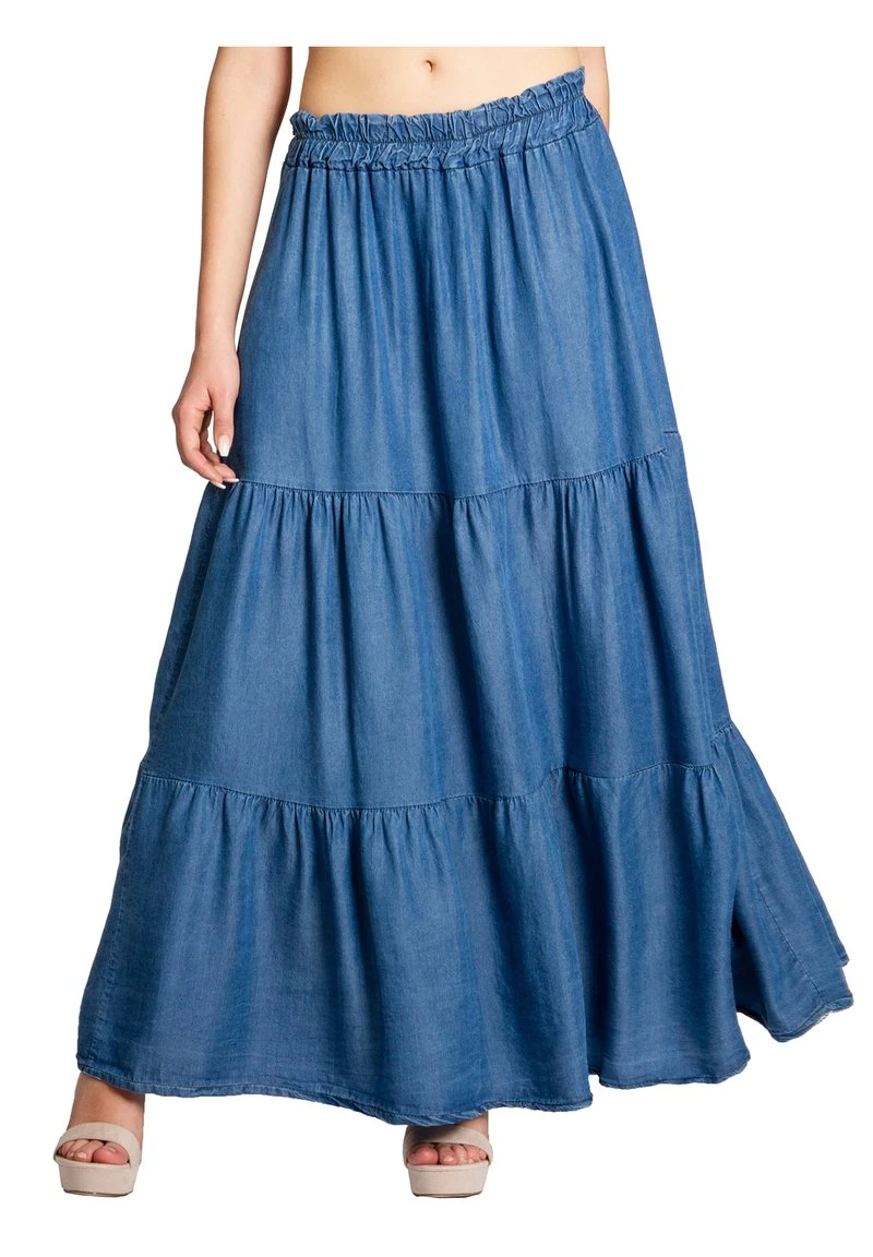 Faltenrock - Jeans Blau 7 Faltenrock - Jeans Blau – Bild 5