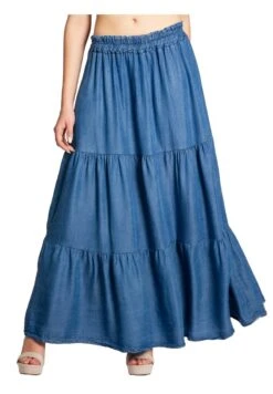 Faltenrock - Jeans Blau