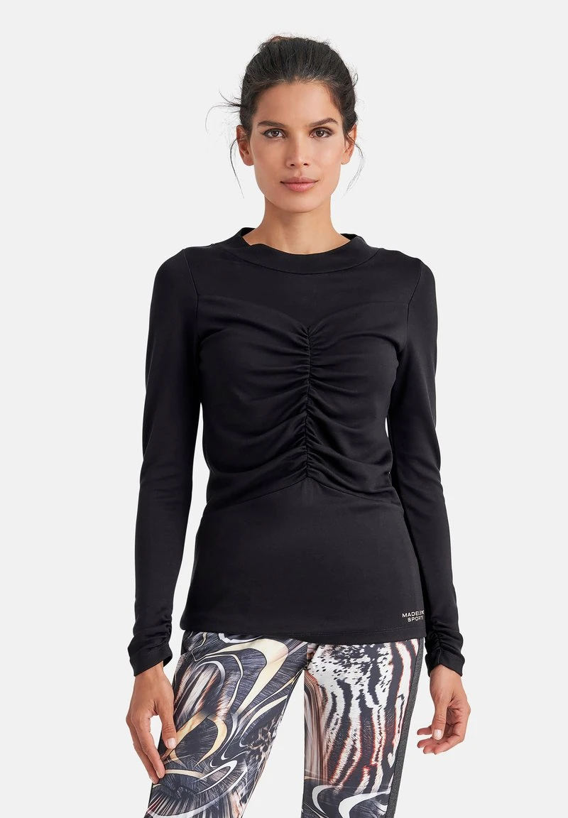 MIT STEHKRAGEN UND RAFFUNG - Langarmshirt - Schwarz 3 MIT STEHKRAGEN UND RAFFUNG - Langarmshirt - Schwarz