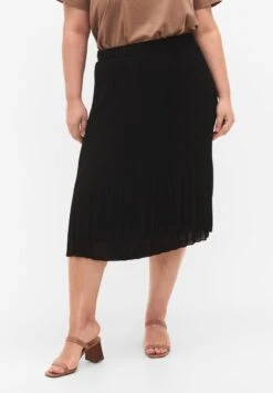Zizzi Faltenrock - Black