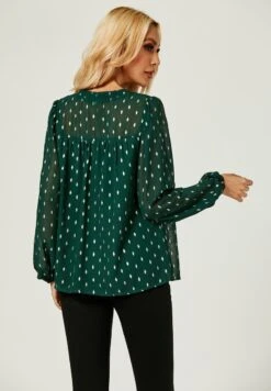 FOIL BUTTON DETAIL WRINKLED LONG SLEE - Bluse - Dark Green 10 FOIL BUTTON DETAIL WRINKLED LONG SLEE - Bluse - Dark Green -Sommerkleidung Für Damen 70d2806b4f3844dabbf844492a70878a