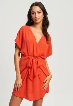 Pieces PCNIO - Freizeitkleid - Red Orange 10 Pieces PCNIO - Freizeitkleid - Red Orange -Sommerkleidung Für Damen 7141a861ddf145db94d6c42376d453dd