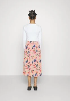 Pieces Petite PCNYA MIDI SKIRT - A-Linien-Rock - Misty Rose/big Flower -Sommerkleidung Für Damen 720c9de4e8be421c861cf6c2550495ec