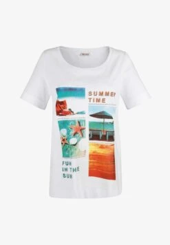 T-Shirt Print - Weiß -Sommerkleidung Für Damen 743532c286ff4a83b21aa8ca2e4374fc 1