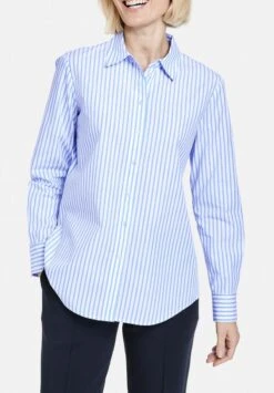 Gerry Weber LANGARM - Hemdbluse - Ecru/weiss/blau Streifen -Sommerkleidung Für Damen 748910cc8d9b47b49dabd8a0320b9372