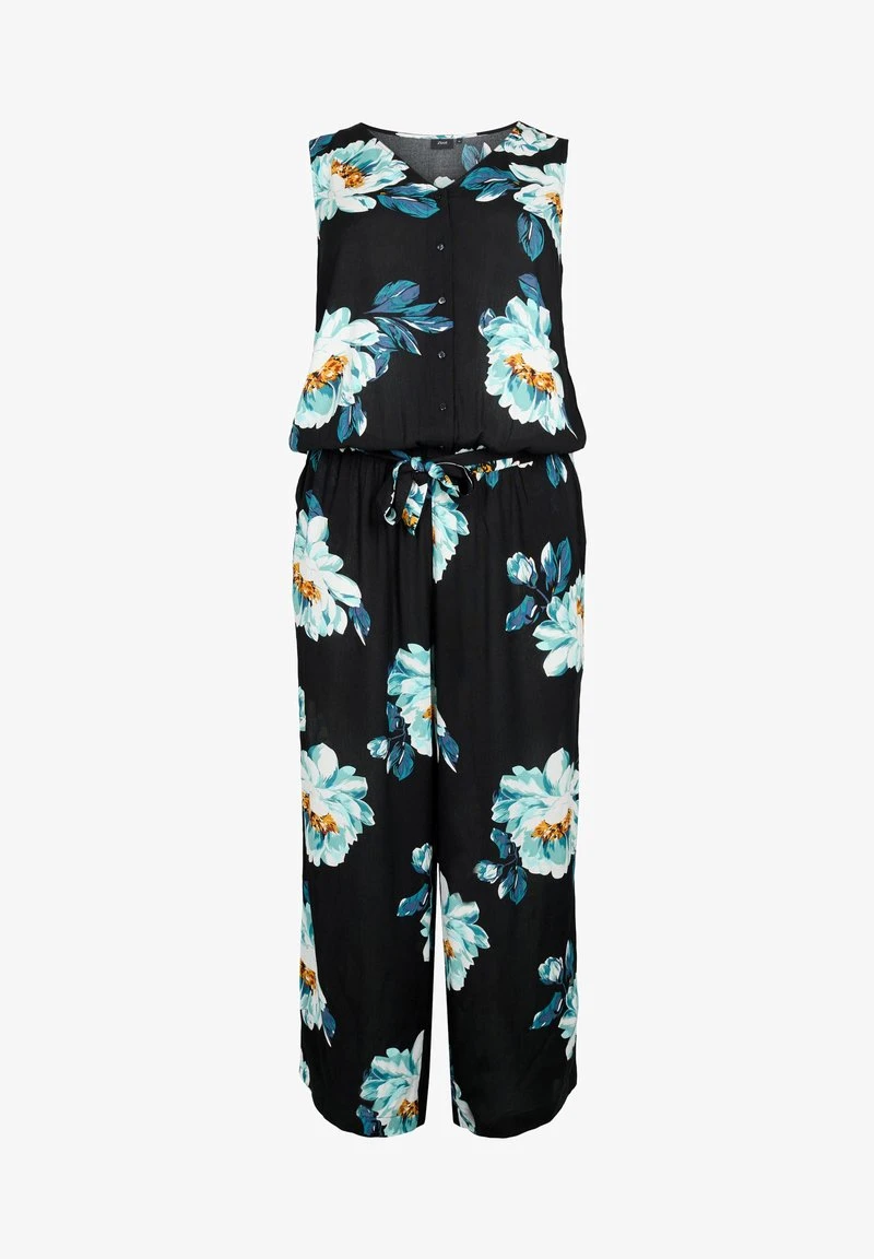 Zizzi SLEEVELESS - Jumpsuit - Black Big Flower 6 Zizzi SLEEVELESS - Jumpsuit - Black Big Flower – Bild 4
