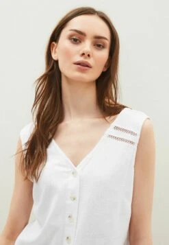 Next MORRIS CO BLEND BUTTON THROUGH - Bluse - White -Sommerkleidung Für Damen 8a9a2a8e4bbe413c956fa52ed25b12e6