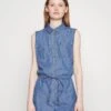 ONLY ONLMILEN PLAYSUIT - Jumpsuit - Medium Blue Denim -Sommerkleidung Für Damen 998a6fe48d514b448e861a3e2ad079ce