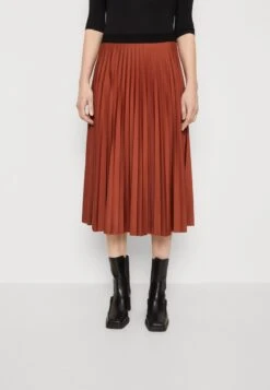 ESPRIT PLISSEE SKIRT - Faltenrock - Rust Brown
