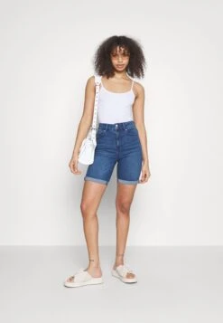 Vero Moda Tall VMSOPHIA BUTTON - Shorts - Dark Blue Denim -Sommerkleidung Für Damen 9f1610c14d4c4352adf4b1bd7eae86c4